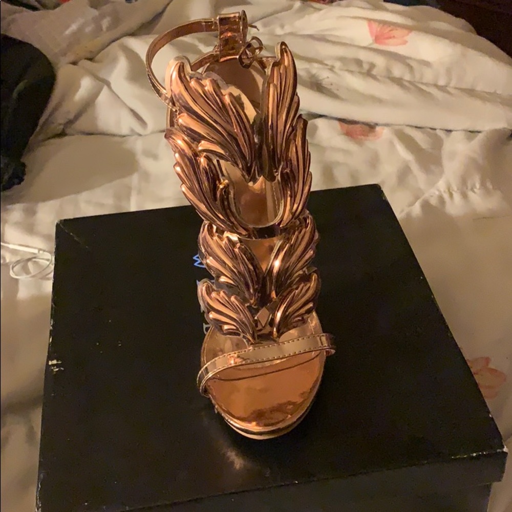 Rose Gold Winged Goddess Heels